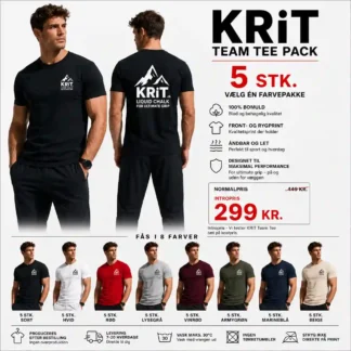 KRiT Team Tee Pack 5 stk - Levering 7-20 hverdage - Gratis fragt